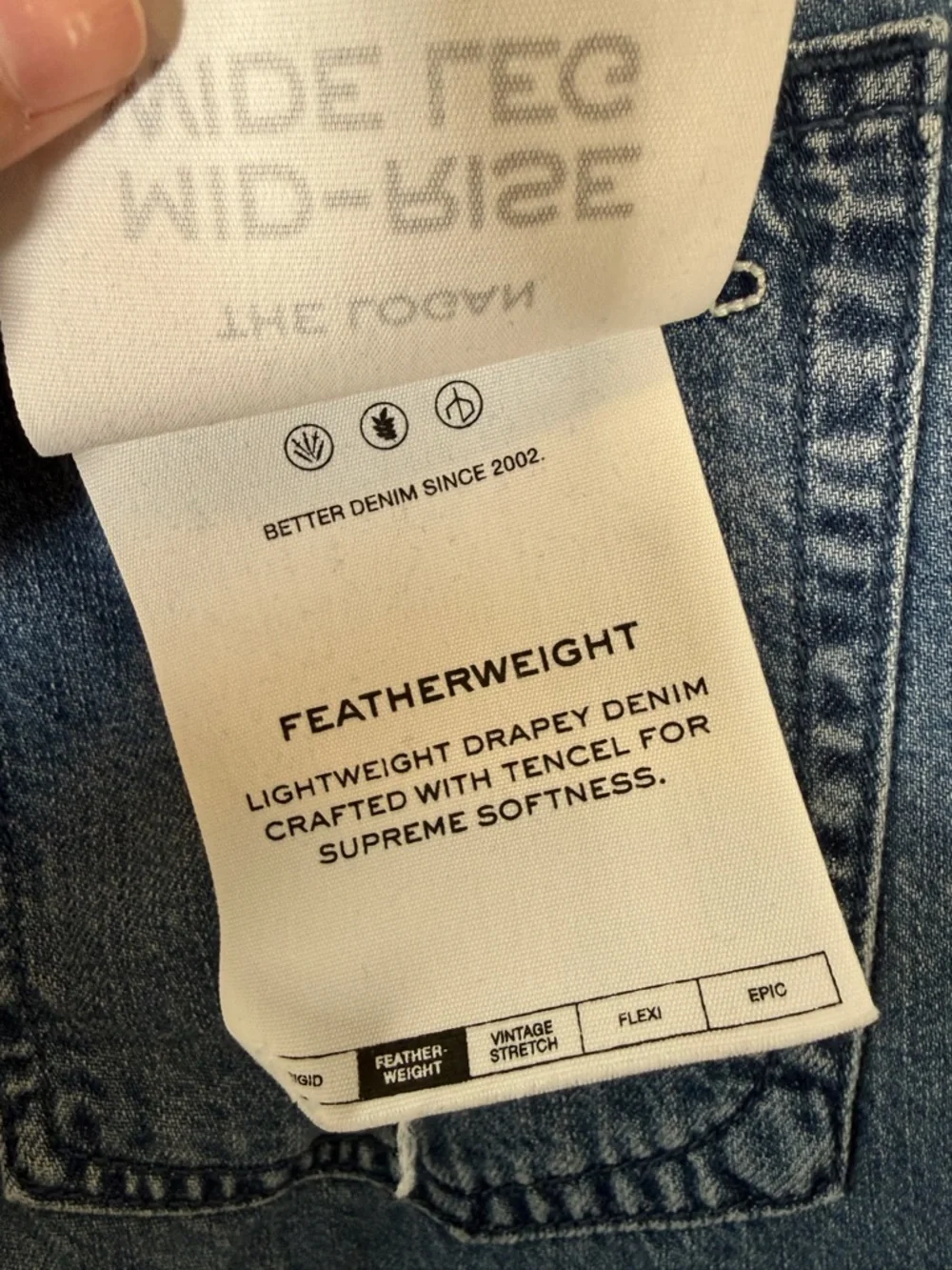 NWT Rag & Bone Logan Mid Rise Wide Leg Featherweight Jeans River 28 - Picture 4 of 8